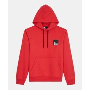 The Kooples Men's Red Cotton Fleece Hoodie XL‎ Logo Patch & Kangaroo Pocket